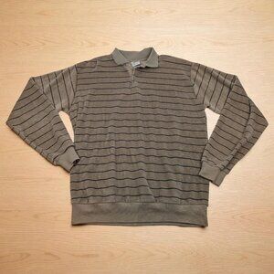 Vintage 70s Campus Velour Collard Sweater Shirt Men’s Size Large Made In USA